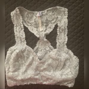 Light gray Bralette Galloon Lace Racerback